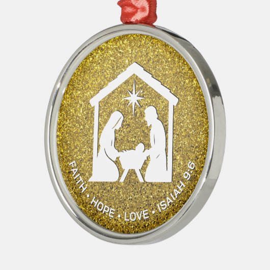 FAITH HOFFE LIEBE Glitzer Christlich Weihnachten Ornament Aus Metall (Links)