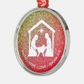 FAITH HOFFE LIEBE Glitzer Christlich Weihnachten Ornament Aus Metall (Links)
