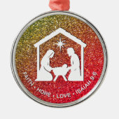FAITH HOFFE LIEBE Glitzer Christlich Weihnachten Ornament Aus Metall (Vorne)