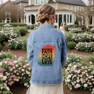 FAITH HOFFNUNG LIEBE INSPIRATIONAL MOTIVIEREND VER JEANSJACKE