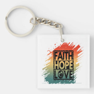 FAITH HOFFNUNG LIEBE INSPIRATIONAL MOTIVIEREND VER SCHLÜSSELANHÄNGER