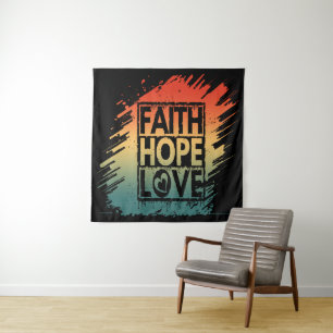 FAITH HOFFNUNG LIEBE INSPIRATIONAL MOTIVIEREND VER WANDTEPPICH