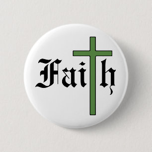 Faith Holy Cross Button
