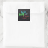 Faith Hope and Liebe Chalkboard Weihnachten Christ Quadratischer Aufkleber (Tasche)
