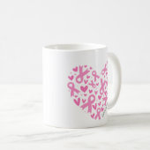 Faith Hope Breast Cancer Pink Ribbon Awareness Kaffeetasse (VorderseiteRechts)