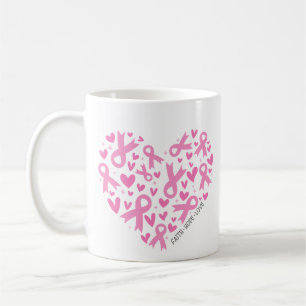 Faith Hope Brustkrebs Pinkes Band Bewusstsein Kaffeetasse