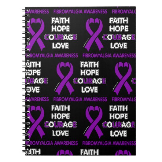Faith Hope Courage Liebe...Fibro Notizblock (Vorderseite)