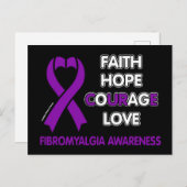 Faith Hope Courage Liebe...Fibro Postkarte (Vorne/Hinten)