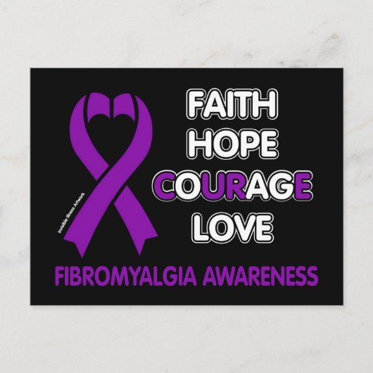 Faith Hope Courage Liebe...Fibro Postkarte (Vorderseite)