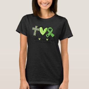 Faith Hope Cure Green Ribbon Lymphoma Bewusstsein T-Shirt