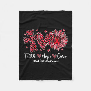 Faith Hope Cure Sonnenblumen Leopard Blood Clot Aw Fleecedecke