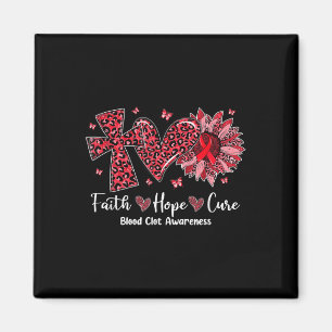 Faith Hope Cure Sonnenblumen Leopard Blood Clot Aw Magnet