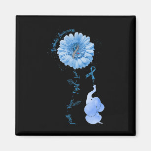 Faith Hope Fight Liebe Elephant Sunflower Diabetes Magnet