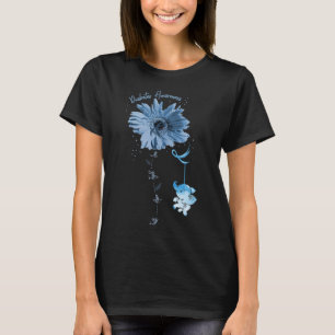 Faith Hope Fight Liebe Elephant Sunflower Diabetes T-Shirt