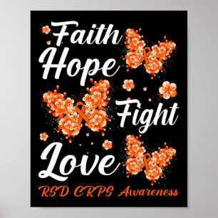 Faith Hope Fight Liebe RSD CRPS Awarfly Poster