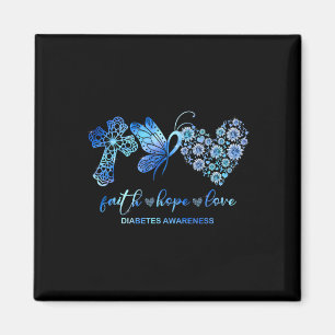Faith Hope Fight Liebe Sonnenblumen Diabetes Bewus Magnet