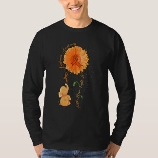 Faith Hope Fight Love Elephant Sunflower Leukemia  T-Shirt