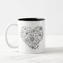 Faith & Hope Floral Heart Tasse