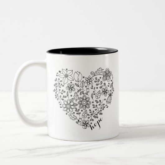 Faith & Hope Floral Heart Tasse (Links)