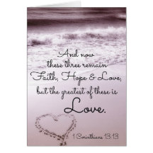 Faith Hope Liebe, 1 Corinthians 13:13, Beach Card