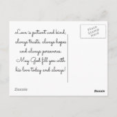 Faith Hope Liebe, 1 Corinthians 13:13, Ocean Beach Postkarte (Rückseite)