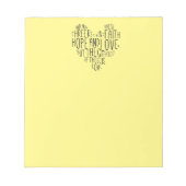 Faith Hope Liebe 1 Korinther 13:13 Notizblock (Vorderseite)