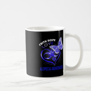 Faith Hope Liebe Alopecia Bewusstsein Herz Schmett Kaffeetasse