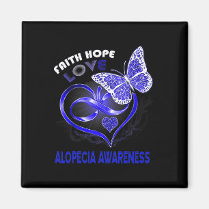 Faith Hope Liebe Alopecia Bewusstsein Herz Schmett Magnet