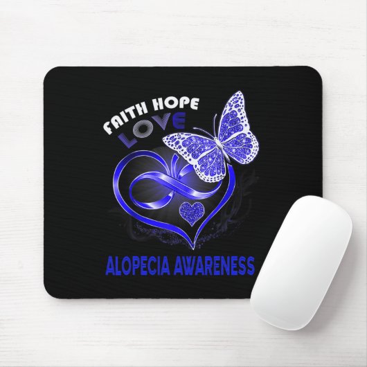 Faith Hope Liebe Alopecia Bewusstsein Herz Schmett Mousepad (Mit Mouse)