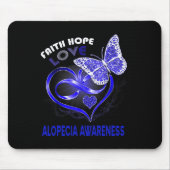 Faith Hope Liebe Alopecia Bewusstsein Herz Schmett Mousepad (Vorne)
