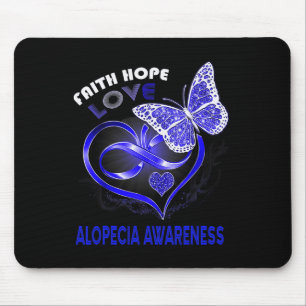 Faith Hope Liebe Alopecia Bewusstsein Herz Schmett Mousepad