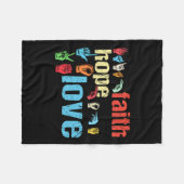 Faith Hope Liebe American Sign Language Christlich Fleecedecke (Vorderseite (Horizontal))