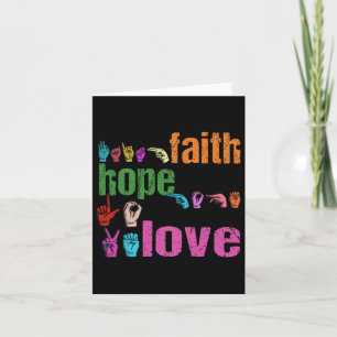 Faith Hope Liebe American Sign Language Christlich Karte