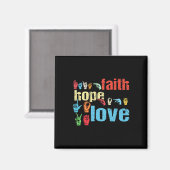 Faith Hope Liebe American Sign Language Christlich Magnet (Vorderseite/Rückseite)
