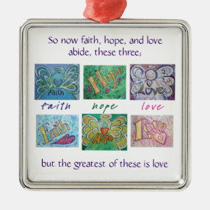 Faith Hope Liebe Angel Art Collage Ornament Pendan Aus Metall
