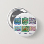 Faith Hope Liebe Angel Word Collage Button oder Bu (Vorne & Hinten)