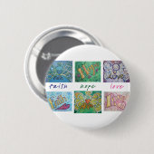 Faith Hope Liebe Angel Word Collage Button oder Bu (Vorne & Hinten)