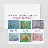 Faith Hope Liebe Angel Word Collage Einladung (Vorne/Hinten)