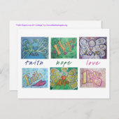 Faith Hope Liebe Angel Word Collage Postcard Postkarte (Vorne/Hinten)