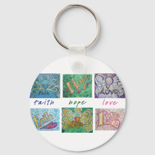 Faith Hope Liebe Angel Word Collage Schlüsselanhän Schlüsselanhänger