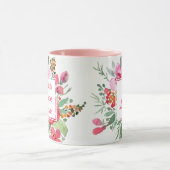 Faith Hope Liebe Aquarell Blume Monogram Tasse (Zentrum)