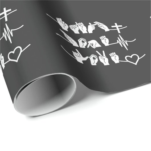 Faith Hope Liebe ASL American Sign Language Geschenkpapier (Rolleneckpunkt)