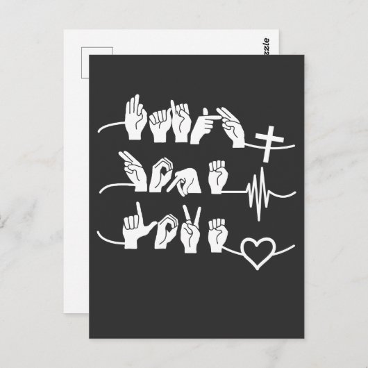 Faith Hope Liebe ASL American Sign Language Postkarte (Vorne/Hinten)