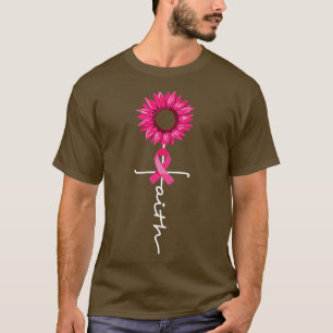 Faith Hope Liebe Awareness Sunflower Pink Ribbon W T-Shirt