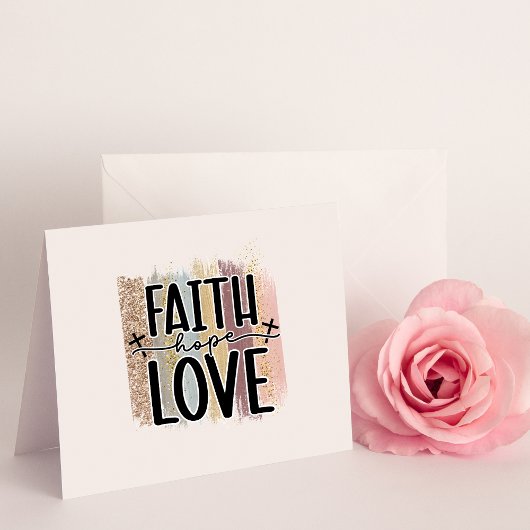 Faith Hope Liebe Blank Card Dankeskarte