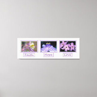 Faith Hope Liebe Blume Wrapped Canvas Print Leinwanddruck