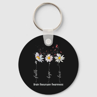 Faith Hope Liebe Brain Aneurysm Awareness Blume G Schlüsselanhänger
