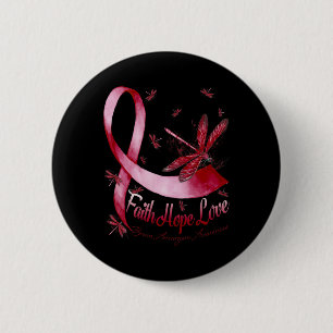 Faith Hope Liebe Brain Aneurysm Awareness Dragonfl Button