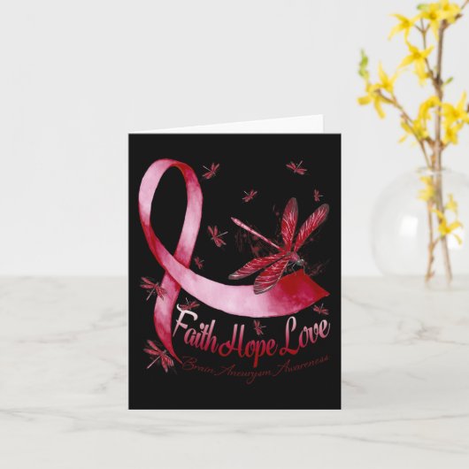 Faith Hope Liebe Brain Aneurysm Awareness Dragonfl Karte (Gelbe Blume)