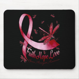 Faith Hope Liebe Brain Aneurysm Awareness Dragonfl Mousepad